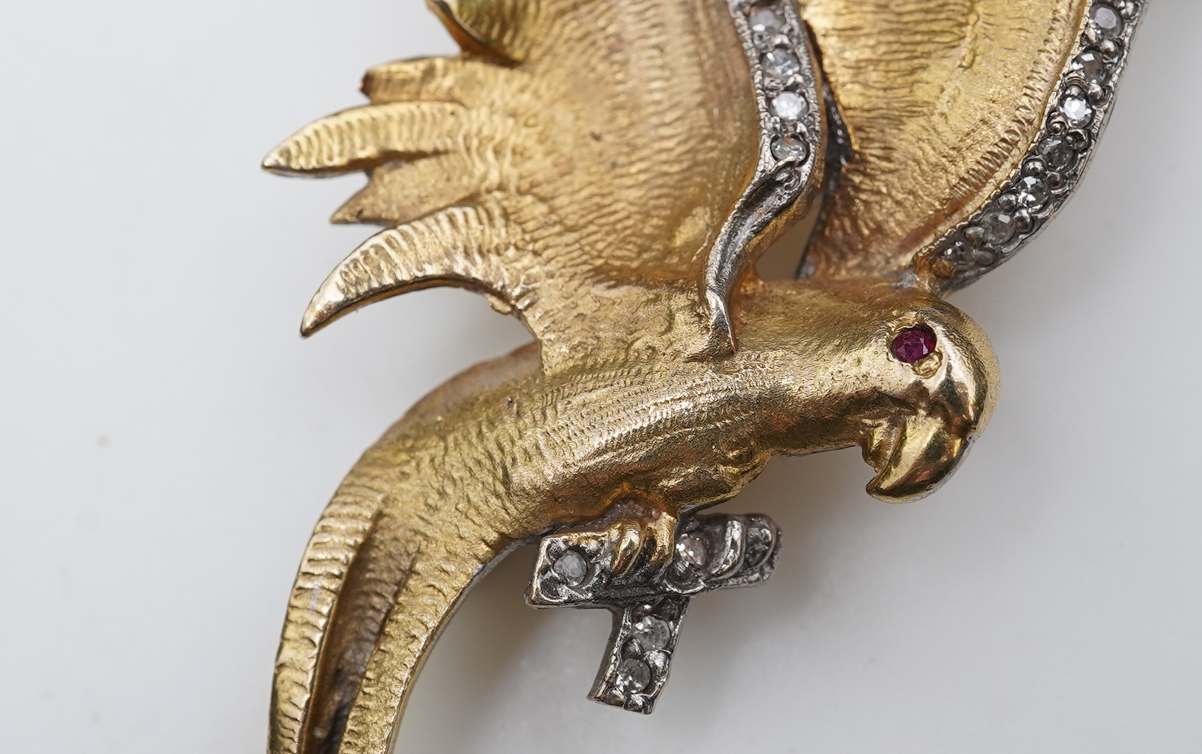 A 9ct gold and diamond brooch, circa 1988